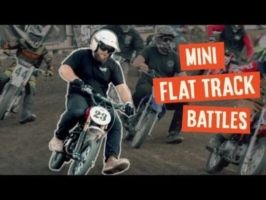 pitbikes-em-uma-corrida-de-flat-track - Pitbikes em uma Corrida de Flat Track?